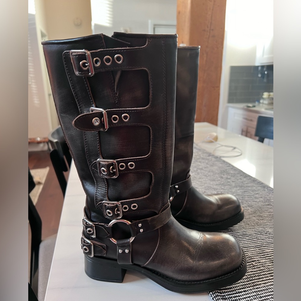 Steve Madden Brocks buckled mid calf boot